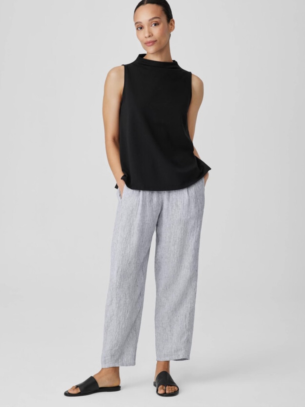Eileen Fisher Organic Linen Crinkle Pants